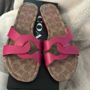Coach leather slides